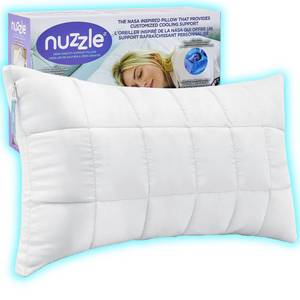 lot 15234 image: Nuzzle Adjustable Pillow for Side Sleepers, Luxury King Size Bed Pillow Hotel Collection - Best Adjust Height Soft Firm Pillow for Back, Stomach or Side Sleepers