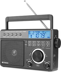 lot 15245 image: Retekess TR629 Portable Shortwave Radios, Digital Radio AM FM Plug in with DSP, Support Backlight LCD Display, Digital Tuning and Preset, USB, Micro SD, Clock, Recorder