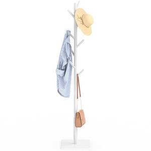 lot 15249 image: YheenLf Coat Rack Freestanding with Stable Square Base for Cloathes, Hat, Used in Bedroom, Office and Entryway, Sturdy and Easy Assembly Coat Tree with 3 Adjustable Sizes and 8 Hooks, White