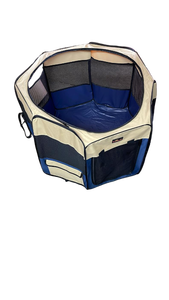 lot 15266 image: Portable Pet Playpen with Carrying Case (Zipper Pull Tab Broken)