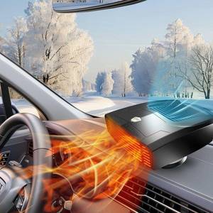 lot 16201 image: JILOUR Car Heater 12V, 2 in 1 Portable Car Heater Fast Heating Quickly Defrost Defogger Demister Heat Cooling Fan Auto Dryer Windshield Defroster Plug in Cigarette Lighter (N705)