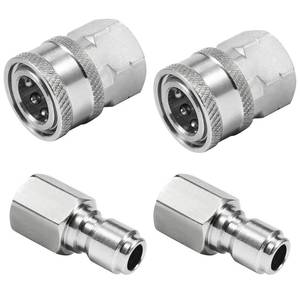 lot 16204 image: Raincovo Pressure Washer Quick Connect Fittings, 38 Inch Adapter Set, Stainless Steel, Female Thread, 4 Pieces