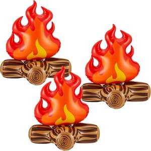 lot 16219 image: Sumind 3 Pieces 18 Inch Inflatable Fake Campfire Camping Props Bonfire Party Decor Campfire Party Decorations Artificial Flame for Indoor Camping Overnight and Scene Setting