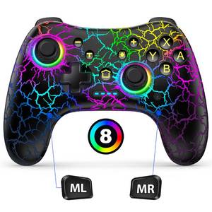 lot 16223 image: Hall Effect Switch Controller for Nintendo SwitchSwitch 2LiteOLED, Gammeefy Wireless Switch Pro Controller Compatible with PCAndroidiOS, 9 Color Adjustable LED Switch Remote with App & Programmable