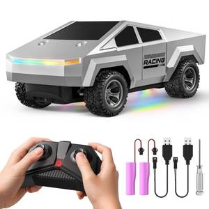lot 16231 image: HOMETALL Remote Control Car RC Trucks - 2WD RC Truck Toy RC Cars for All Terrain, 124 Scale Pick-up Hobby Monster Truck Toys 2.4GHz Off-Road Vehicles Kids Gifts for BoysGirls Age 3, Silver