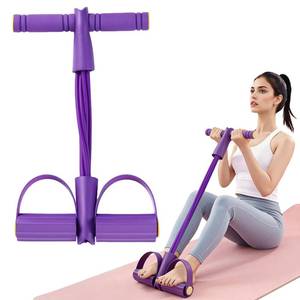 lot 16259 image: Pedal Resistance Band with Handles, 8 Tube Exercise Bands for Home Workout, Multifunctional Fitness Equipment for Abs, Waist, Legs & Full Body Training, Portable Foot Pedal Resistance Trainer