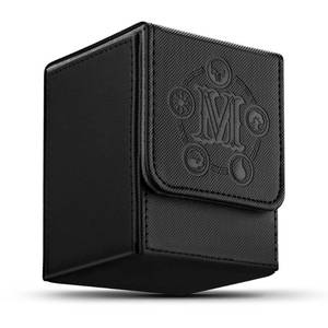 lot 16261 image: TCGUARD Card Deck Box for MTG Card Storage Box Holds 100 Plus Single Sleeved Cards, Microfiber Lining and Leather Card Box Compatible with Trading Card Games TCG, Yugioh Cards, etc.(Vertical-Black)