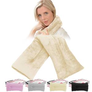 lot 16271 image: Microwavable Heating Pads for Winter Warmth, Back, Stomach & Head Comfort �� Kalore Neck Wrap with Velboa Faux Fur Cover �� Even Heat Distribution Hot Compress Bag �� Wheat Heat Pad �� Unscented �� Cream