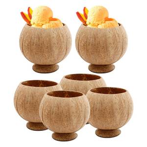 lot 16282 image: LIDSCURA 6 Pcs Natural Coconut Shell Cups, Hawaiian Theme Luau Party Cups Supplies, Coconut Cups for Party, Coffee shop, Ice Cream Store, Restaurant, Special Coconut Shell Cup Decoration,12oz