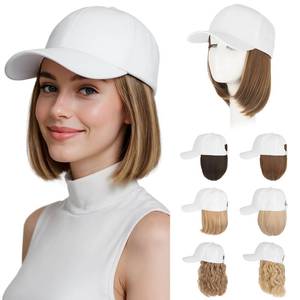 lot 16287 image: Hairro Wig Hat For Women Baseball Cap With Hair Extensions Synthetic Fake Hair 6 150g #10P22T