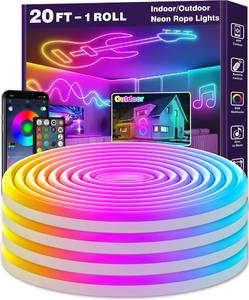 lot 16299 image: LETIANPAI 100Ft Neon Rope Lights,Flexible Led Rope Lights Control with AppRemote,Multiple Modes Music Sync Gaming RGB Led Neon Lights for Bedroom Outdoor (20FT)