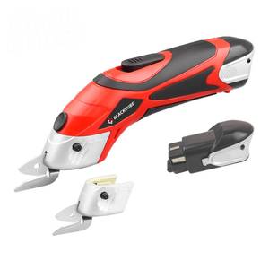 lot 16301 image: BLACKCUBE Cordless Electric Scissors, Powerful Cutter for Tough & Soft Materials From Cardboard to Fabric, Rechargeable Dual Blade Box Cutter and Fabric Scissors Kit