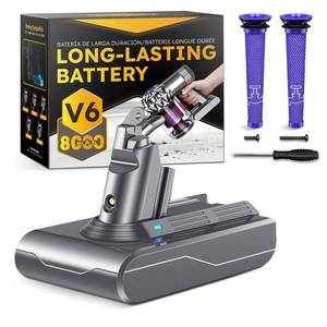 lot 16308 image: CELLPOW 8000mAh V6 Battery Replacement Compatible with Dyson V6 (AnimalAbsoluteMotorheadFluffySV03SV04SV05SV06 SV07SV09DC58DC59DC61DC62DC72DC74) Cordless Vacuum Cleaner