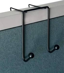 lot 16335 image: Tetra-Teknica CWH-02 3 Inch Space Addition Wire Double Hook for Partition Wall Cubicle Panel, Color Black