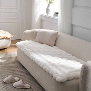 lot 17193 image: COZY KISS Couch Cover for Dogs Washable, Ultra Soft Faux Fur Pet Sofa Pad for Car Seat Protector, Liquid Pee Proof Cat Mat, Warm Pad for Dresser Top, 27.5x82.5 inch, Cream