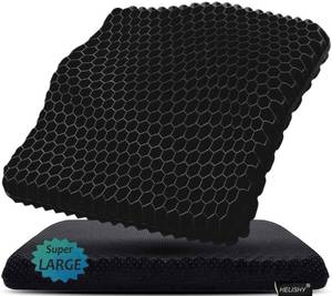 lot 17197 image: Gel Seat Cushion for Long Sitting Pressure Relief (Super Large & Thick) - Non-Slip Gel Chair Cushions for Back,Sciatica,Tailbone Pain Relief - Seat Cushion for Office Desk Chair,Car Seat,Wheelchair