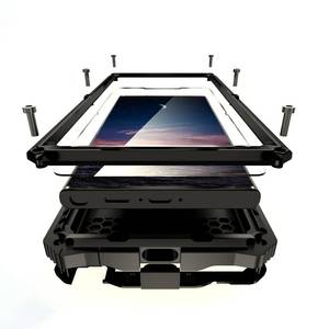 lot 18014 image: Lunivop for Samsung Galaxy S25 Ultra Case Heavy Duty Metal Phone case with Built-in Screen Protector Lens Protective dust Proof Military Grade Rugged The Fingerprints Dont Work Black