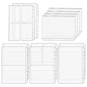 lot 18018 image: Premium Clear Binder Zipper Folders - 12PCS A5 Size 6 Holes Binder Inserts, Document Filing Bags for 6-Ring Notebook Loose Leaf Bags