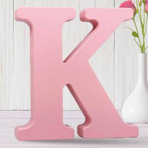 lot 18024 image: AOCEAN 8 Inch Pink Wood Letters Unfinished Wood Letters for Wall Decor Decorative Standing Letters Slices Sign Board Decoration for Craft Home Party Projects (K)