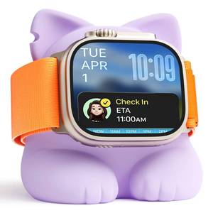 lot 18055 image: ELETIUO Charger Stand Compatible with Apple Watch Series 4946454442414038mm iWatch Ultra2Ultra1098SE276SE54321,Silicone Charging Dock Organizer Supports Night Stand Mode,Purple