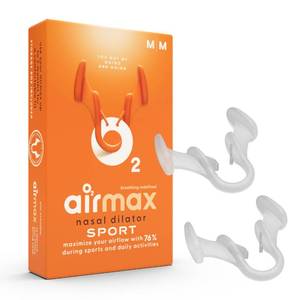 lot 18057 image: Airmax Unisex Sport Nasal Dilators Two-Pack - Easy, Safe, and Comfortable Breathing Aid - Improves Airflow - Transparent - Medium