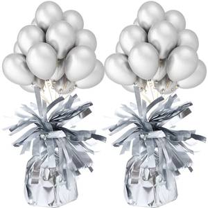 lot 18073 image: 2 Pcs Balloon Weights Silver Metallic Anchor Balloon Holder for Helium Balloons Heavy Table Weights Graduation Party Christmas Wedding Celebration Decoration (Silver)