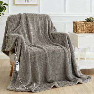 lot 18079 image: Heated Blanket Electric Throw, 50X60 Heating Blanket Waffle with 12 Heat Levels, Fast Heating Blanket with 1-12H Timer, Overheat Protection with ETL & FCC for Bed Home Office Sofa (Light Gray��