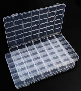 lot 18083 image: Tiehuoxia 42 Grids Bead Organizer Box, 9.1�6.5�0.7 inch, 2 Pack, Transparent Jewelry Organizer for Bead Organizers and Storage