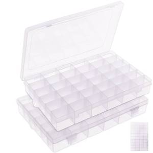 lot 18085 image: Umirokin 2 Pack 36 Grids Bead Organizer Box, Plastic Craft Organizers and Storage with Adjustable Dividers, Screw, Parts & Tackle Box for Jewelry Making, Art Supplies and Rock Display Case