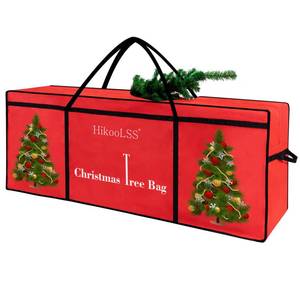 lot 18436 image: HikooLSS Christmas Tree Bags Storage 7.5 Ft Christmas Tree Storage Bag, Reusable Heavy Duty 600D Oxford Santa Tree BoxContainerHolder for Large Artificial Xmas TreeHoliday Trees Red(60X18X25in)