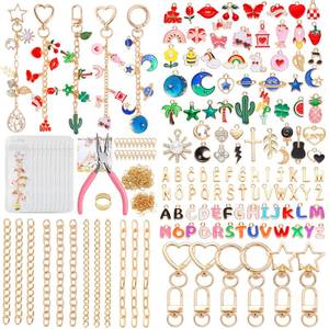lot 18453 image: (Incomplete)Riwiuue 352Pcs Lip Gloss Keychain Making Kit, DIY Charms Key Chain Making Kit with Bag Charm Supplies, Pendant, Jump Ring, Crab Clip, Pliers, Gift Bag and Tools, Easter Basket Stuffers Gift