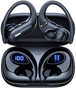 lot 18461 image: Active Noise Cancelling Wireless Earbuds Bluetooth Headphones 90 Hrs Playtime Ear Buds with Hi-Res Stereo Deep Bass Power Display Earphones with Earhooks Waterproof Transparency Headset for SportsGym