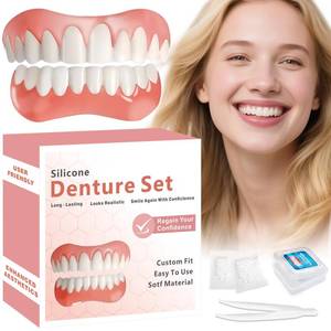 lot 18484 image: Moldable False Teeth, Dentures for Women and Men, Upper and Lower Silicone Denture Set, Fix your Smile in Minutes, 1PCS-X1