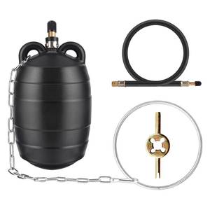 lot 18485 image: Inflatable Pipe Test Plug, with 19.7 Inch Quick-Install Rubber Extension Hose and Anti-Fall Iron Ring, Rubber Plumbing Balloon (3 inch)