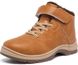 lot 18491 image: YINGCSM Boys Snow Boots Warm Fur Lined Non Slip Winter Shoes Lightweight Water Resistant Hiking Boot
