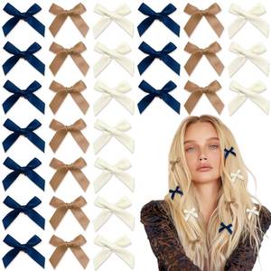 lot 18498 image: YAEISM 30PCS Bow Hair Clip Brown Mini Bows Non-Slip Hair Bows Satin Small Hair Clips Cute Barrettes for Women Girls