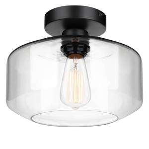 lot 19159 image: MAXvolador Industrial Semi Flush Mount Ceiling Light Extra Large, Clear Glass Pendant Lamp Shade, Vintage Hanging Light Fixtures, Lighting for Hallway