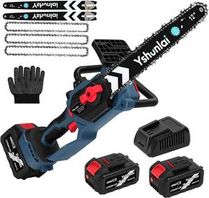12\" Electric Chainsaw Cordless, Brushless Battery Powered Chain Saw with 2 x 4.0Ah batteries, Auto Oiler, Tool-free Chain Tension, Handheld Mini Chainsaw for Wood Cutting Tree Trimming Branch Pruning