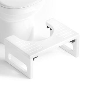 lot 19193 image: AmazerBath Bamboo Toilet Stool, 7 Inches Foldable Squatting Potty Stools for Adults, Non-Slip Pooping Stool for Bathroom, 0.79 Thickness Poop Foot Step Stools for Kids, White