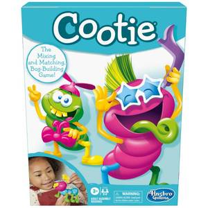 lot 19194 image: Hasbro Gaming Cootie Mixing and Matching Bug-Building Game  2-4 Players  Easy Preschool Board Games  Easter Basket Gifts for Boys and Girls Ages 3