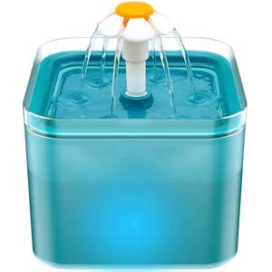 lot 19210 image: Cat Water Fountain for Drinking Automatic Dog Bowl Dispenser - Pet Waterer Bowls Fountains - Auto Cats Dish Supplies - Quiet Animal Watering Machine - 67oz2L Green Kitty Drink Dishes - AONBOY