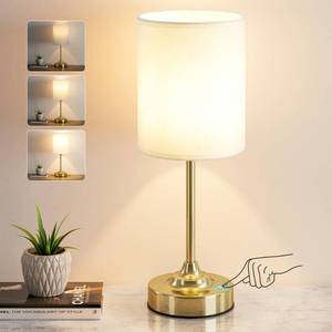 lot 19212 image: Touch Control Cordlss Table Lamp, USB-C Rechargeable Lamp with Stepless Dimming, 4000mAh Battery Operated Vintage Bedside Lamp for Bedroom, Living Room, Night Light & Emergency Lighting, Brass, 1 Pack