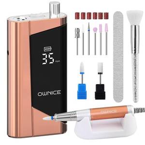 lot 19216 image: Electric Professional Nail Drill 35000RPM Cordless Portable Nail E-File Buffer Tools with Bits Perfect for Salon Manicure Pedicure Acrylic, Gel, Natural Nails(Rose Gold)