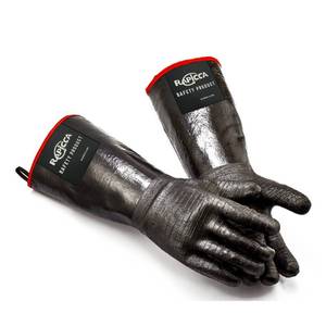 lot 20297 image: RAPICCA 932°F Heat Resistant BBQ Grill Gloves Oil Resistant Waterproof for Smoking Grilling Cooking Barbecue Deep Frying Turkey Rotisserie Handling Hot Greasy Meat Stocking Stuffers - 17 in Size XL