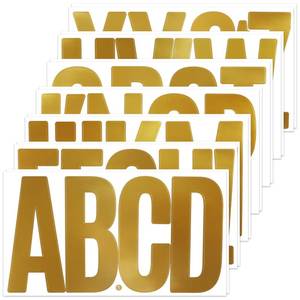 lot 20299 image: BINLINHONGO 78 Large Alphabet Stickers, 14 Sheets 6 Inch Self-Adhesive Vinyl Letters Sticker Decals for Mailbox, Doors, Trucks, Classroom Decor and Outdoors, Gold