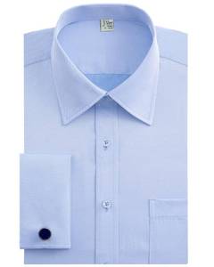 lot 20311 image: J.VER Mens French Cuff Dress Shirts Regular Fit Long Sleeve Spread Collar Metal Cufflink Blue 15.5 Neck-34 Sleeve
