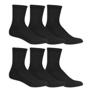 lot 20322 image: Dr. Scholls Mens Diabetes & Circulator - 4 6 Pair Packs Non-binding Comfort And Moisture Management Sock, Black, 7-12 US