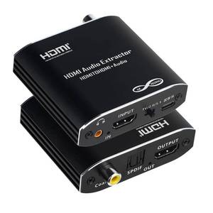 lot 20347 image: 2026 Upgrade HDMI Audio Extractor Splitter, Convert 4K30Hz HDMI to Optical SPDIF Coaxial 3.5mm Aux Supports 3D Dolby Digital DTS for Speakers, Amplifier, Headphones Not Support ARC eARC or CEC