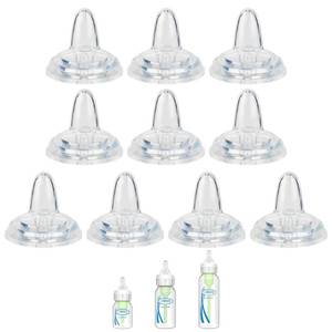 lot 20357 image: Sippy Nipple for Dr. Browns Narrow Bottle & Sippy Spout Bottle, Soft 100% Silicone Baby Bottle Straw Nipple, 6m, 10 Count