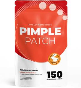 lot 20363 image: ROSELYNBOUTIQUE Pimple Patches for Face - Hydrocolloid Acne Patches with Tea Tree Oil, Zits Blemishes Pore Strips - Vegan Facial Skin Care Products Cruelty-Free (150 Counts - 4 Sizes)